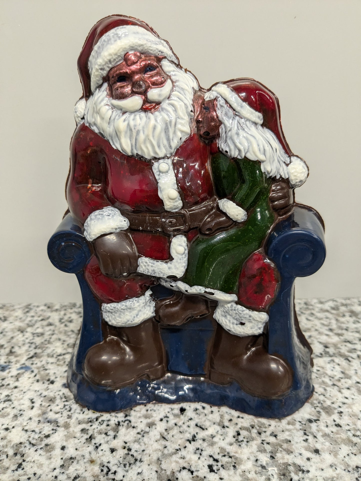 Santa Statue with little girl