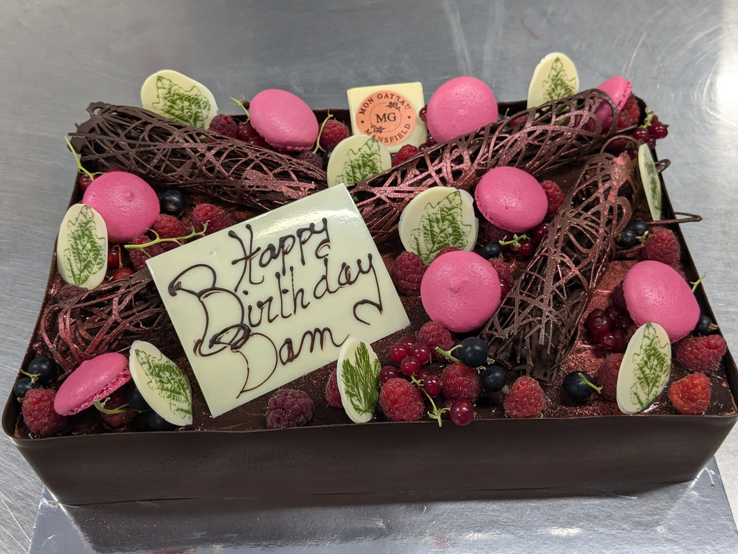 Chocolate and Raspberry Mousse Bespoke Cake