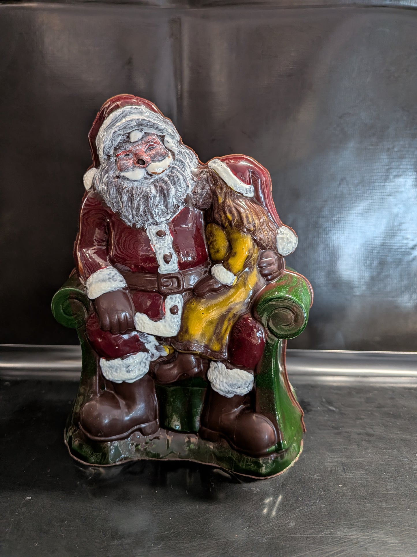 Santa Statue with little girl